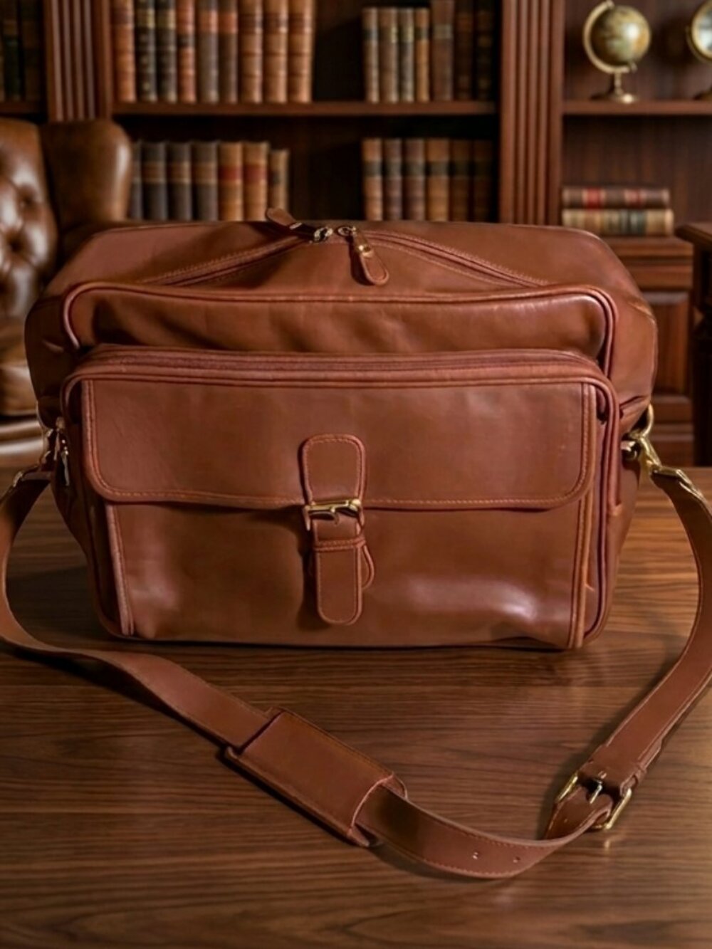 Coach 0518 Brown Leather Men's Messenger Bag carry on Brief Case